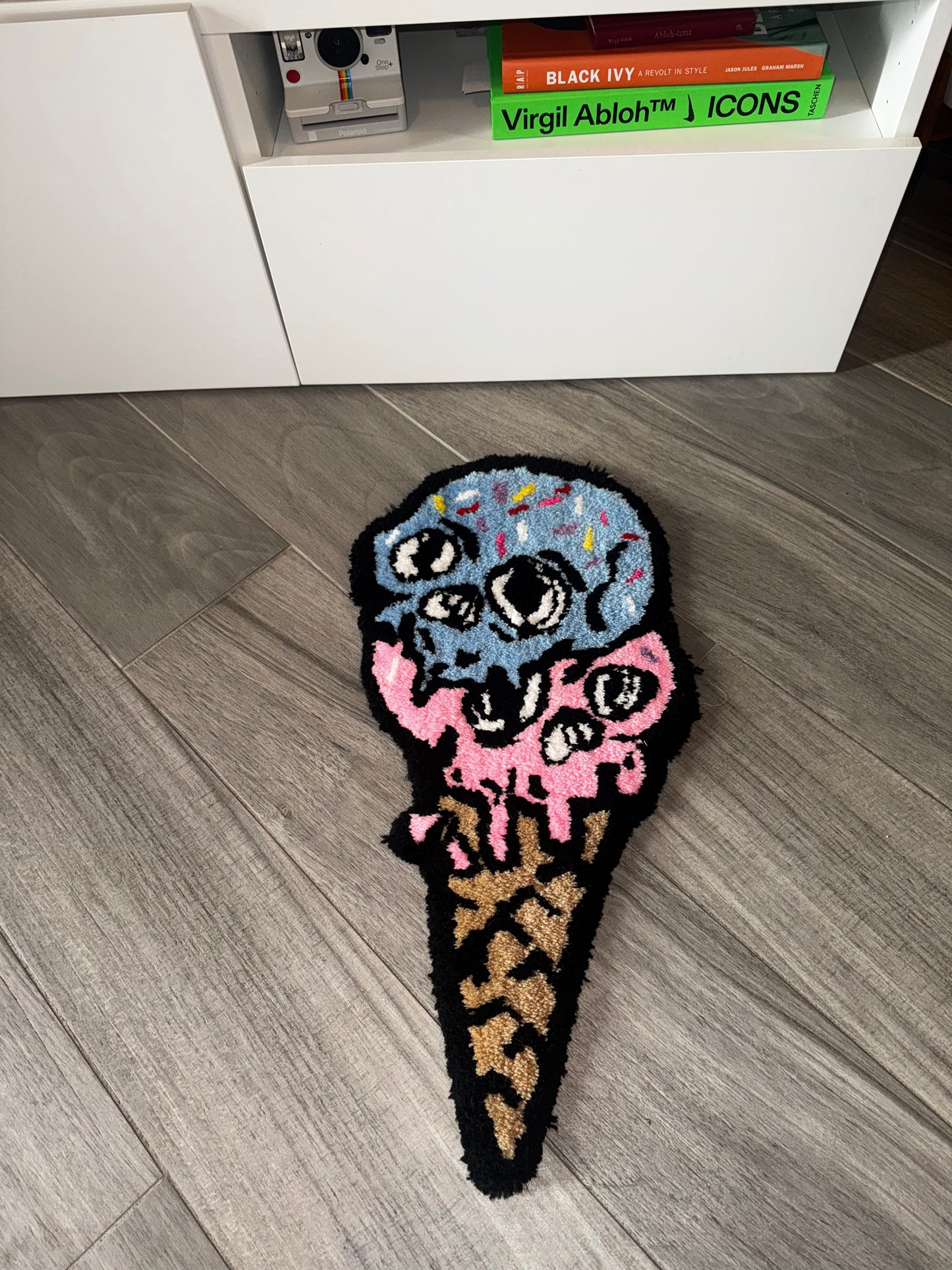 Blue & Pink Drippy Skull Ice Cream